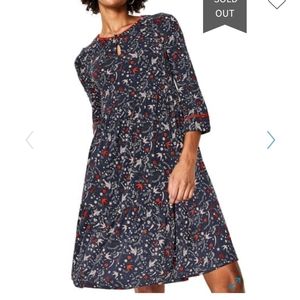 Boden Claire Jersey Pattern Dress A line tiered